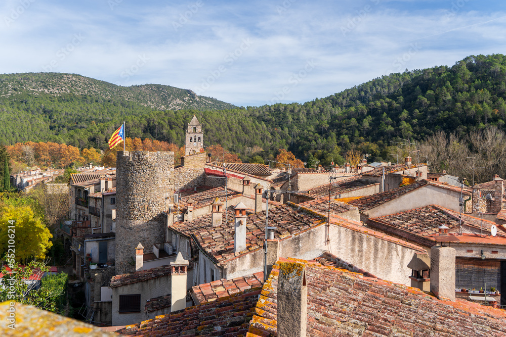 View of Sant Llorenç de la Muga, a medieval town in Girona, Spain.