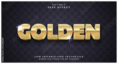 Editable text style effect - Golden text style theme.