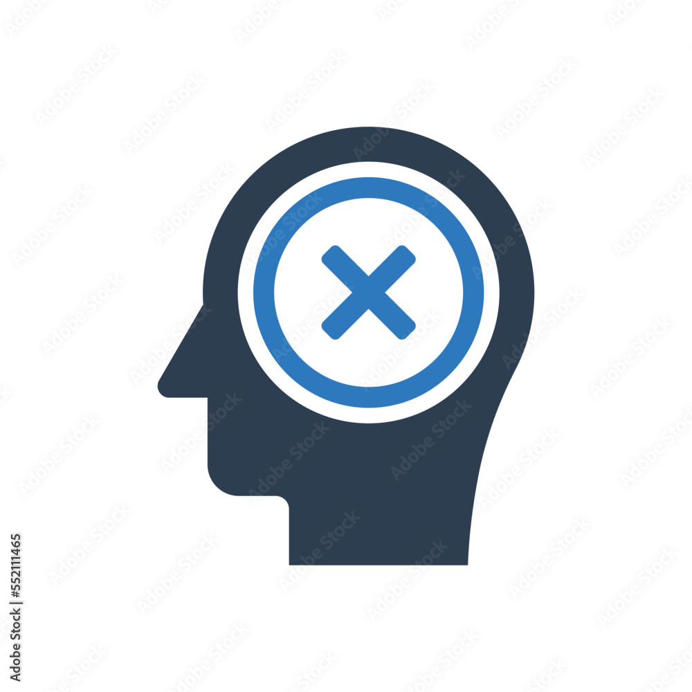 Mind With Cancel Icon Sign Symbol Mind With Cancel Icon Sign Symbol