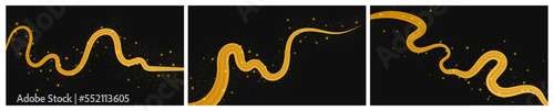 Golden wave with shiny and glitter effect