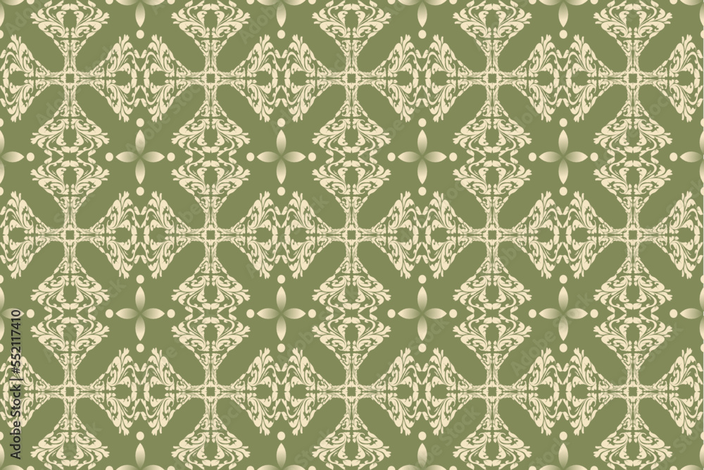 Seamless pattern green vector background. Suitable for textile, paper and stationery products such as invitations, notebooks and party supplies. It would be great for gifts and homeware products