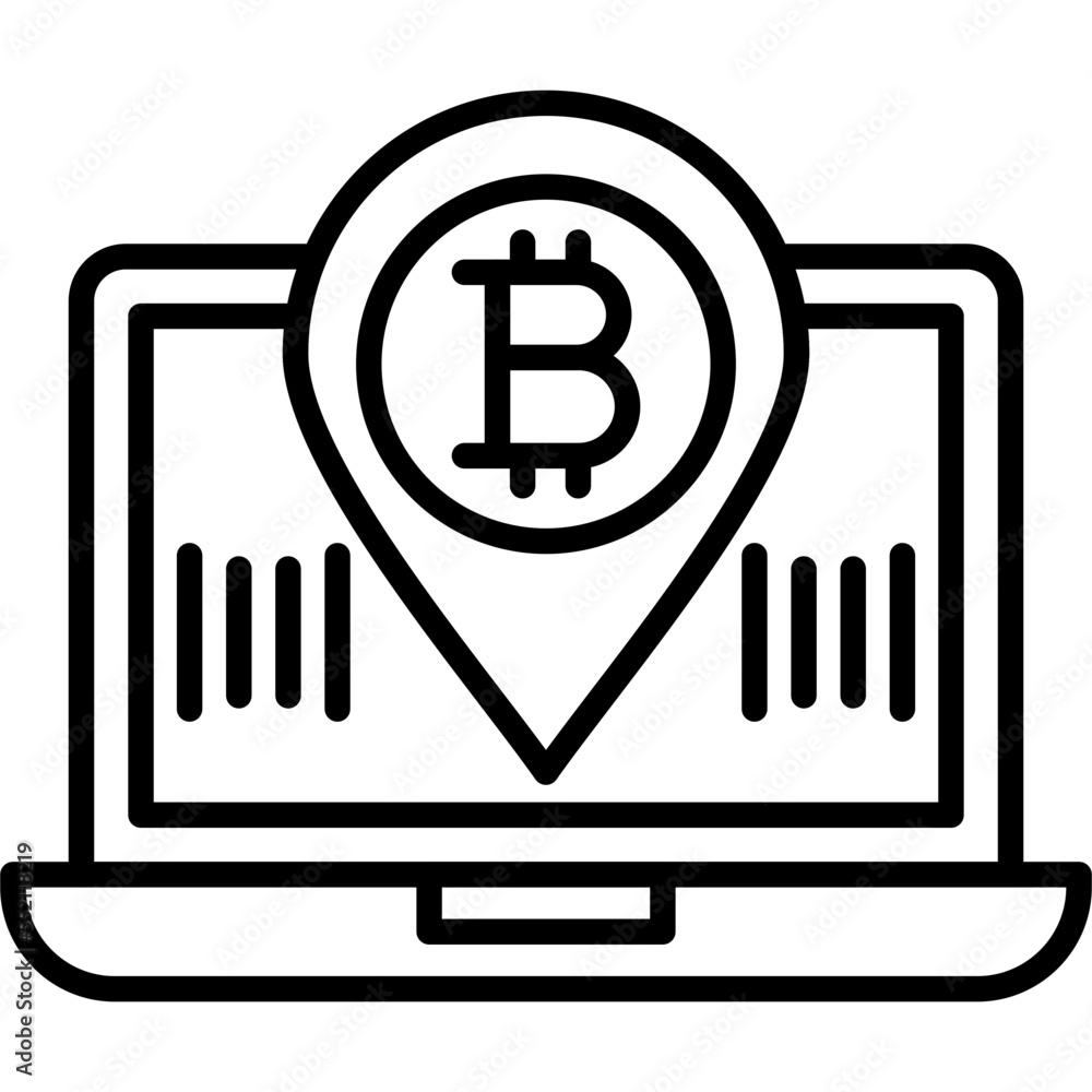 Obraz premium Bitcoin Location Icon