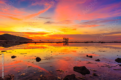 Sun set on the beach in Koh Samui