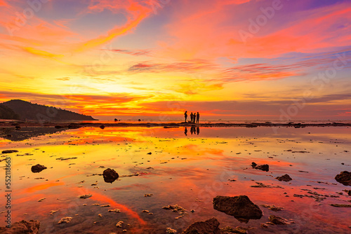 Sun set on the beach in Koh Samui