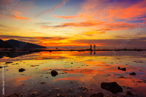 Sun set on the beach in Koh Samui
