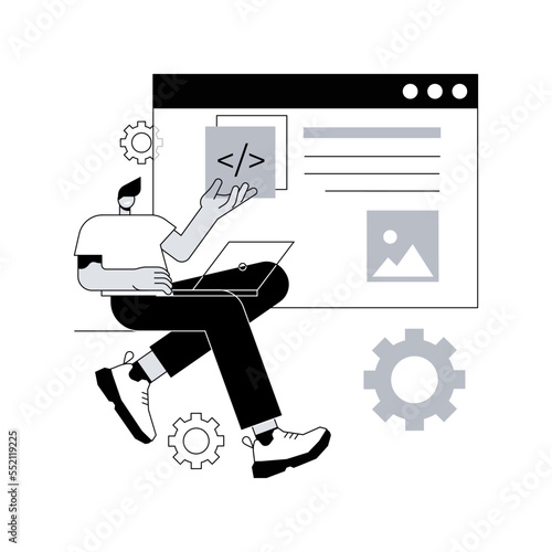 Single page application abstract concept vector illustration. SPA web page, web development trend, app inside a browser, dynamically rewriting page, responsive website creation abstract metaphor.