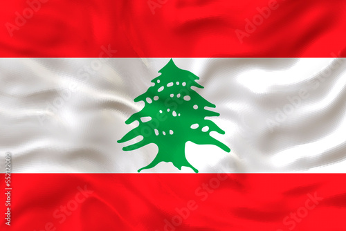 National flag of Lebanon. Background with flag of Lebanon