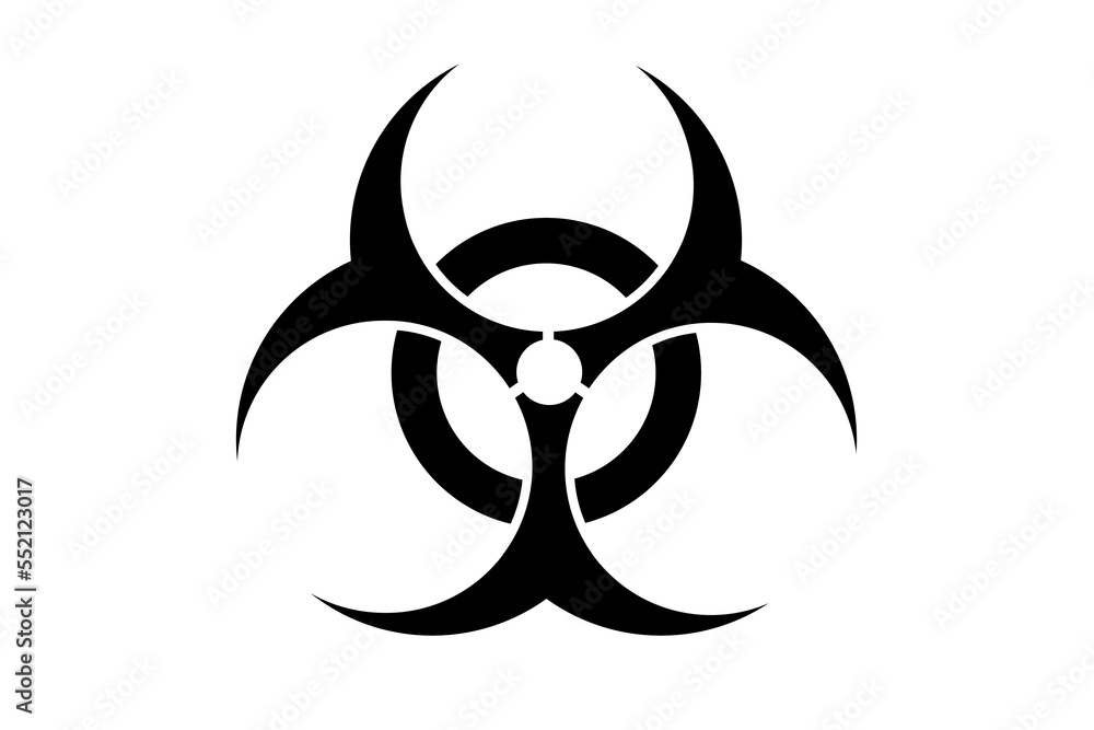 Biohazard dangerous sign on a transparent background Biohazard dangerous sign on a transparent background