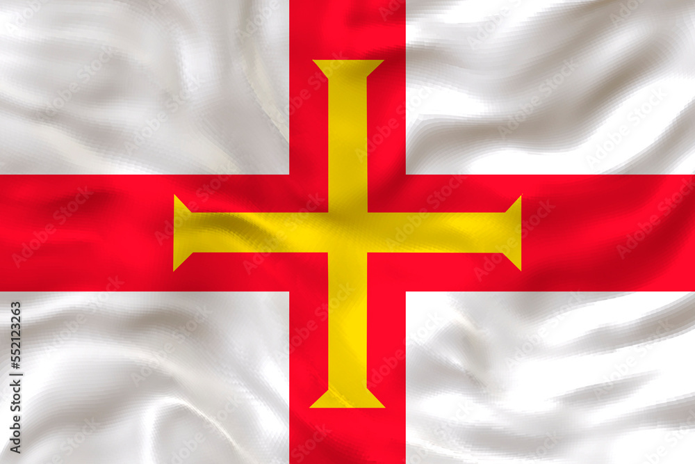 Fototapeta premium National flag of Bailiwick of Guernsey Background with flag of Bailiwick of Guernsey