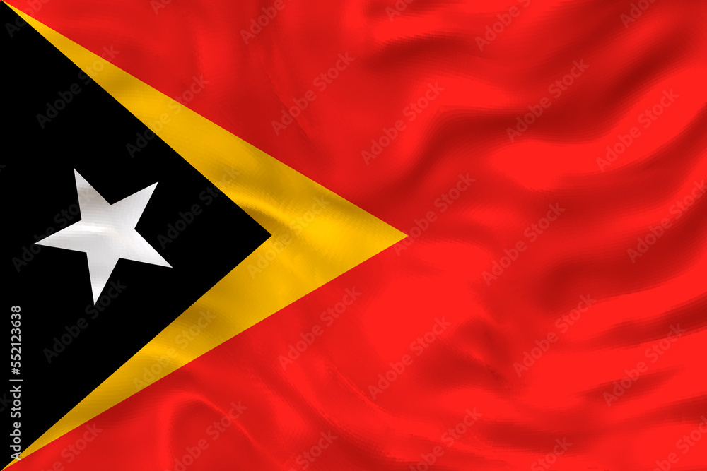 National flag of East Timor. Background with flag o of East Timor. National flag of East Timor. Background with flag o of East Timor.