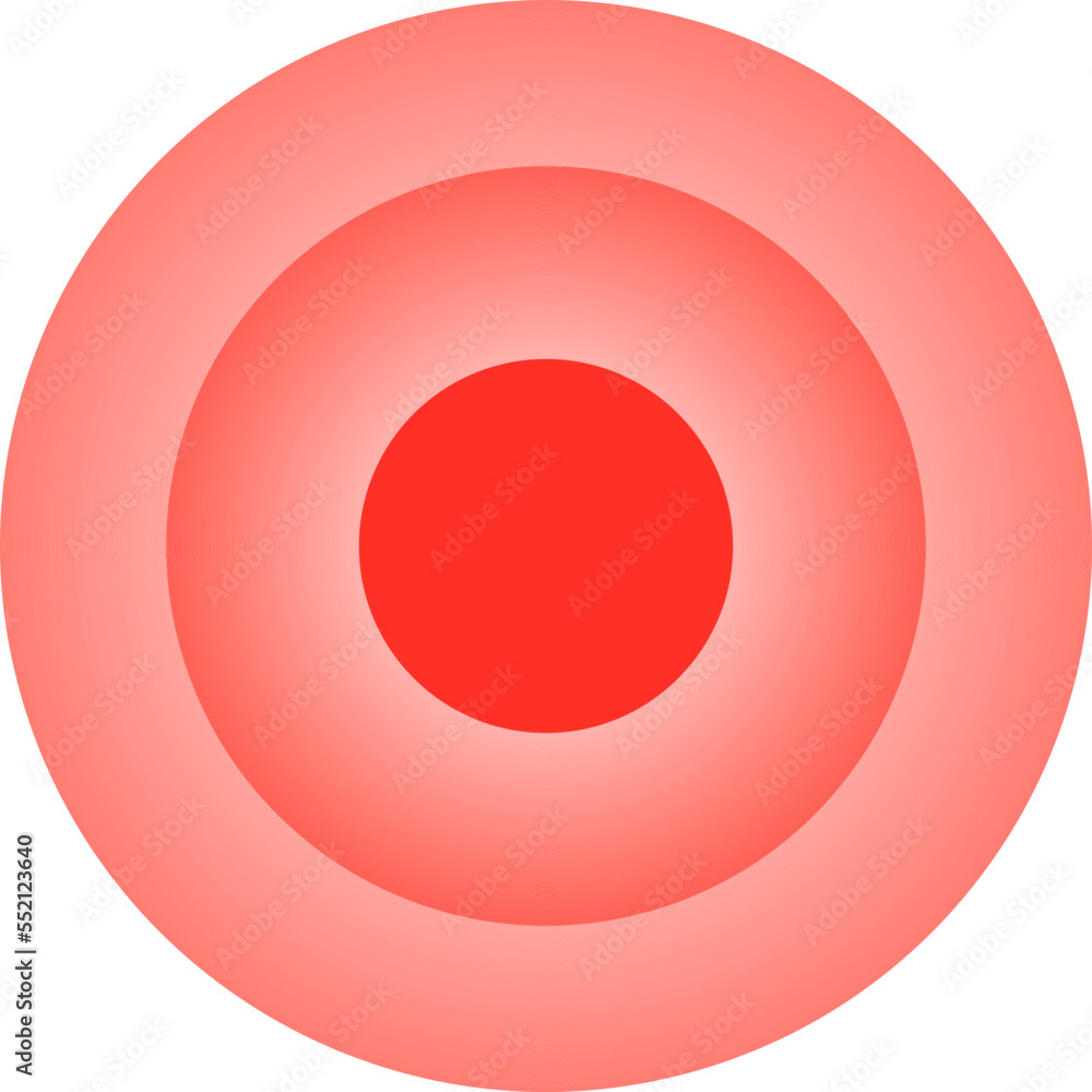 Sonar red marker. Round pain spot. Radar waves Sonar red marker. Round pain spot. Radar waves