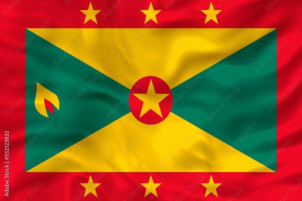National flag of Grenada. Background with flag of Grenada. National flag of Grenada. Background with flag of Grenada.