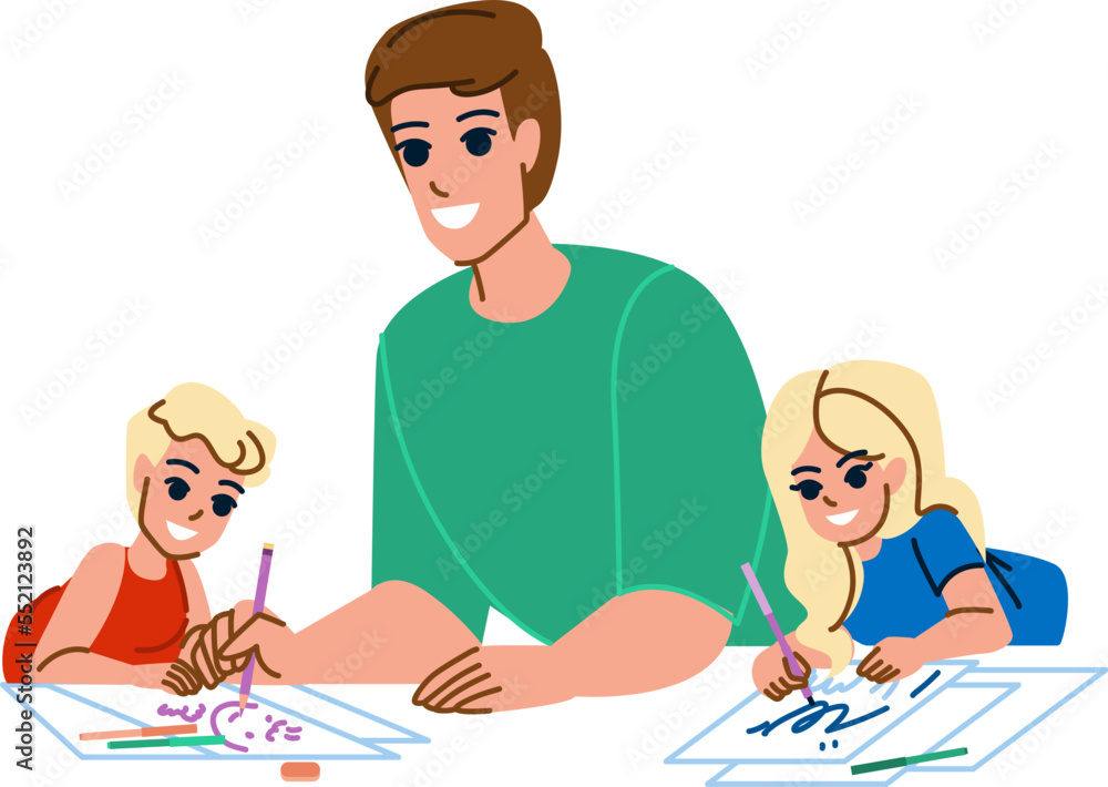 family drawing vector. father son daughter child, family, happy art, girl draw, home graphic, kid fun family drawing character. people flat cartoon illustration family drawing vector. father son daughter child, family, happy art, girl draw, home graphic, kid fun family drawing character. people flat cartoon illustration