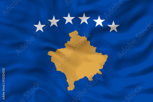 National flag of Kosovo. Background with flag of Kosovo
