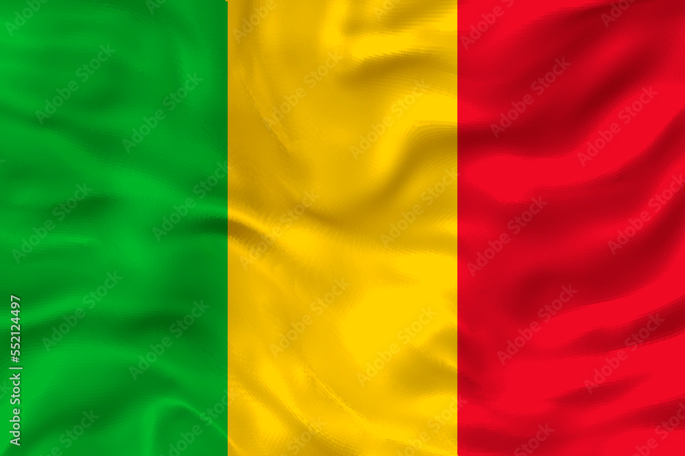 National flag of Mali. Background with flag of Mali. National flag of Mali. Background with flag of Mali.