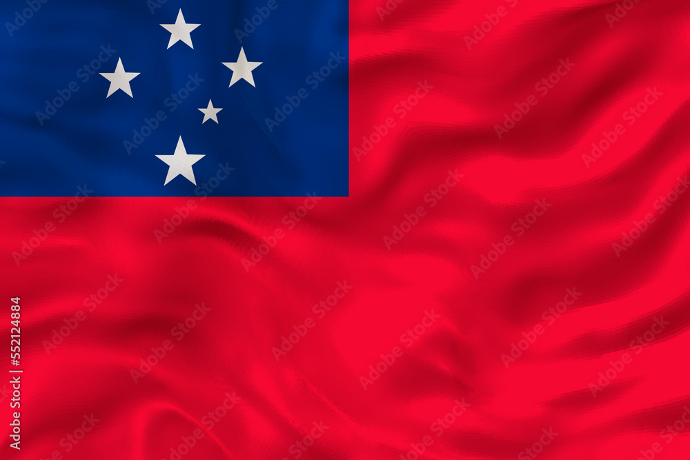 National flag of Samoa. Background with flag of Samoa. National flag of Samoa. Background with flag of Samoa.