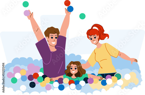 family entertiment vector. happy fun girl young, child play, kid together, childhood joy, person mother father family entertiment character. people flat cartoon illustration photo