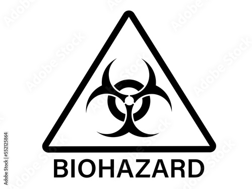 Biohazard dangerous sign on a transparent background.