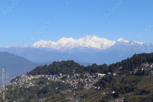 Kanchonjonha View from Hotel Rooftop, Travellers' Paradise, The Hotel, Darjeeling
