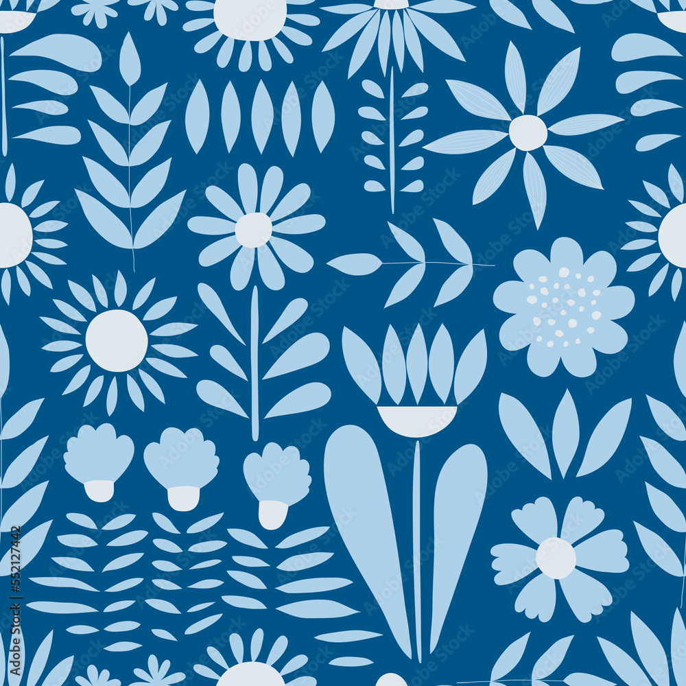 Botanical seamless pattern. Fantasy garden. Botanical seamless pattern. Fantasy garden.