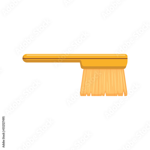Cartoon cleaning or grooming brush isolated on white. Cleaning tools for housework. Vector illustration of plastic housekeeping equipment. Cleanup, service, hygiene concept