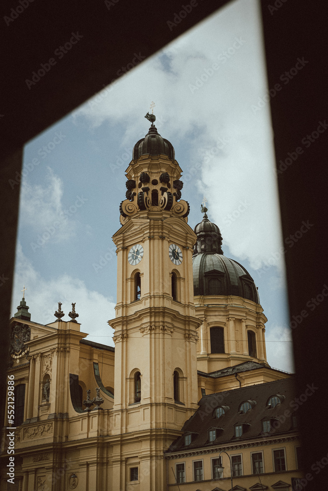 Obraz premium Theatine Church in Odeonsplatz in Munich Germany