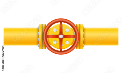 yellow metal pipes for gas pipeline vector illustration