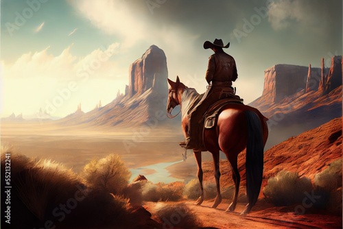 Cowboy on Horse © james