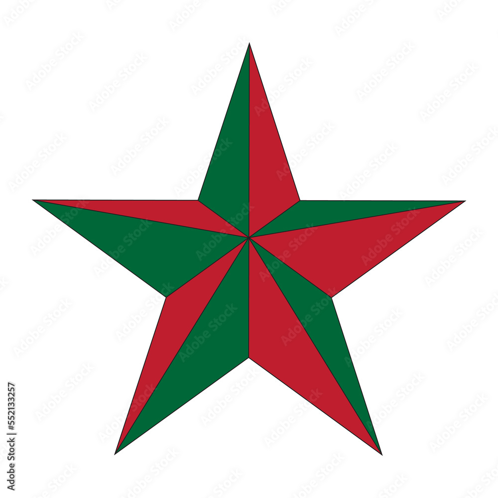 Obraz premium red and green christmas star
