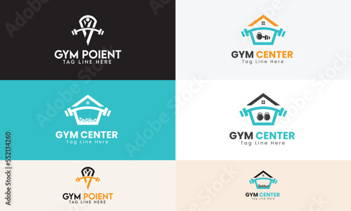 Gym center Logo Design Vector