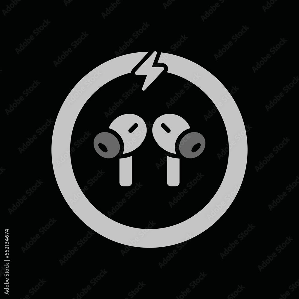 Charging device icon isolated on black background. Wireless symbol modern, simple, vector, icon for website design, mobile app, ui. Vector Illustration Charging device icon isolated on black background. Wireless symbol modern, simple, vector, icon for website design, mobile app, ui. Vector Illustration