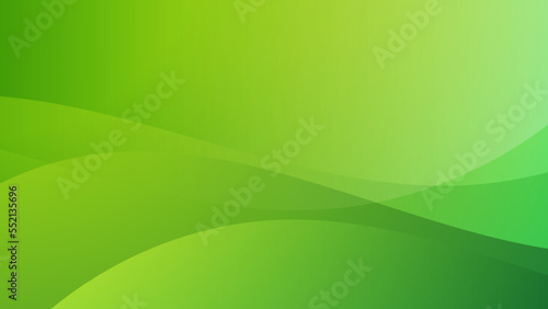 green wave background. Dynamic shape composition with smooth gradient. Vector illustration