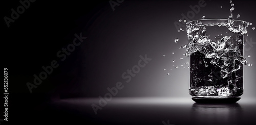 A capture of dynamism and surprise: a glass of water destructuring by the explosive splash of its content. An emotional image highlighting the ensuing splashing.
