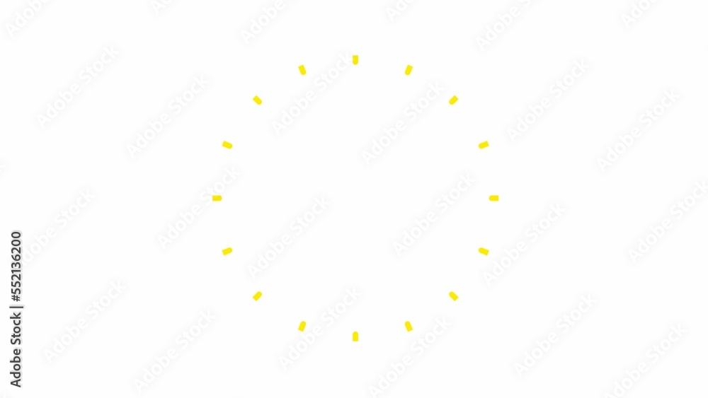 Animated linear yellow symbol of rays. Looped video. Flat vector illustration isolated on white background. Animated linear yellow symbol of rays. Looped video. Flat vector illustration isolated on white background.