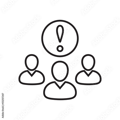people line icon with exclamation mark