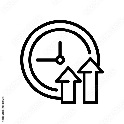 overtime line icon  long working hours