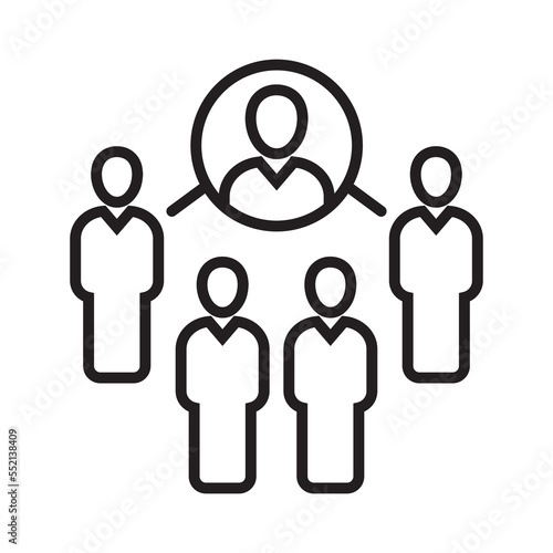 Coordinating line icon with people