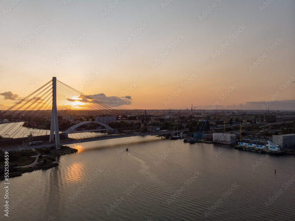 Fototapeta premium bridge over the river in gdansk