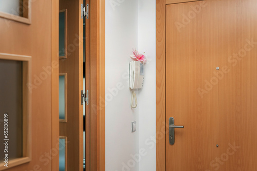 Front room in apartment with intercom and access to other rooms