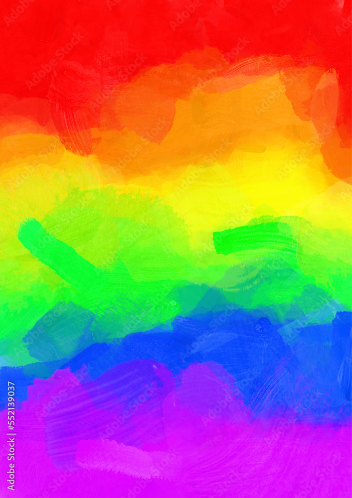 Rainbow painted background, messy oil paint with big paint strokes