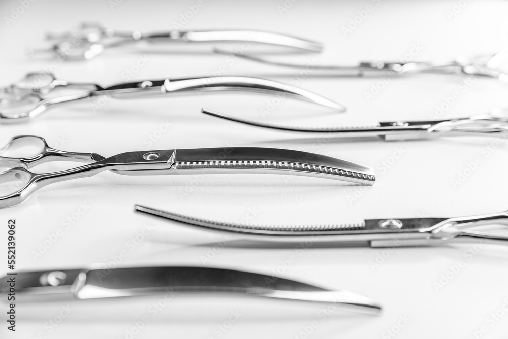 Set of professional grooming scissors Set of professional grooming scissors