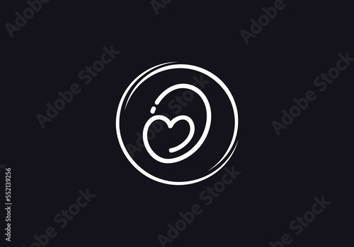 Love font circle sign. love logo design and heart font design letters and alphabets