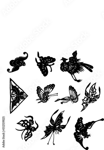 Chinese Butterfly Cutout Vector 