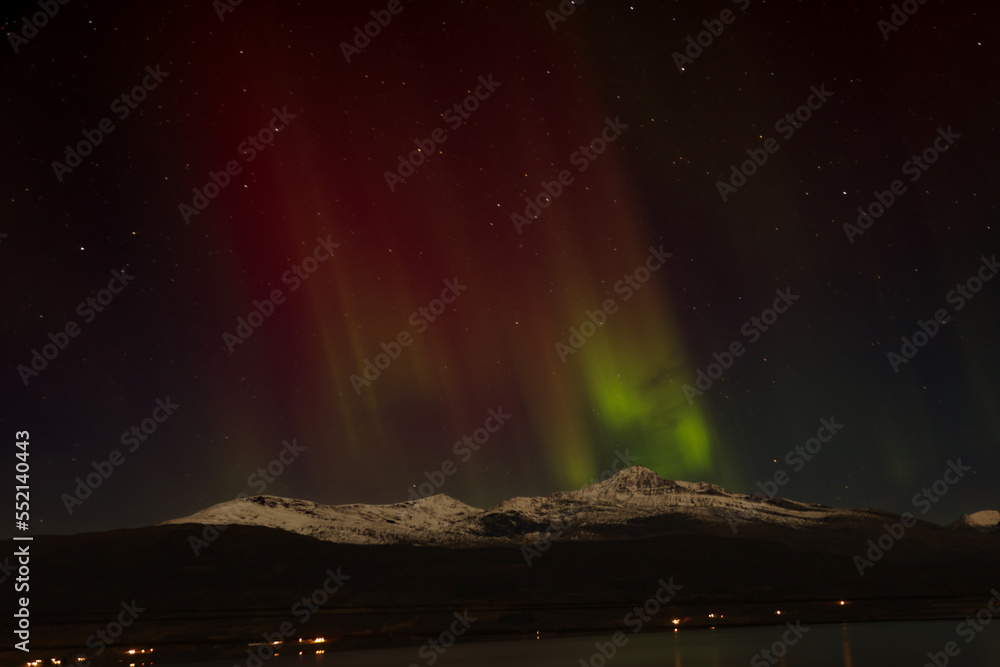Mountain Northern Lights in Norway