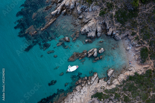 4k aerial images of land and sea with ships off the coast of Europe. © ruben