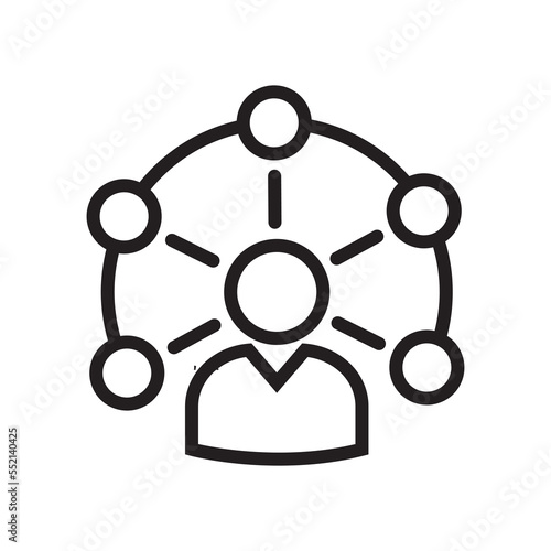 Collaboration line icon. Simple outline icon. Communication, partnership, research, group, alliance, business, team concept. Vector illustration isolated on white background. Editable stroke EPS 10.