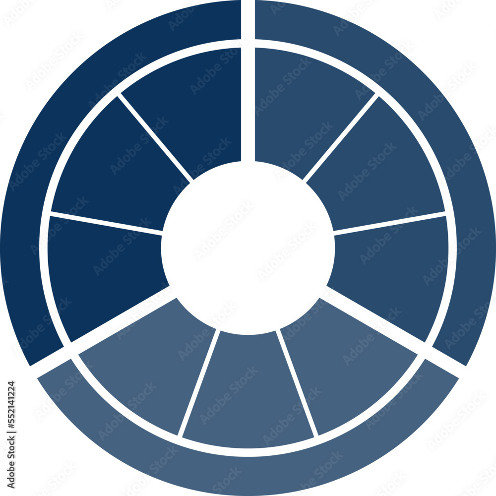 Monochrome pie business graph diagram chart for presentation isolated on transparent background. Simple flat blue round empty vector template with copy space Monochrome pie business graph diagram chart for presentation isolated on transparent background. Simple flat blue round empty vector template with copy space