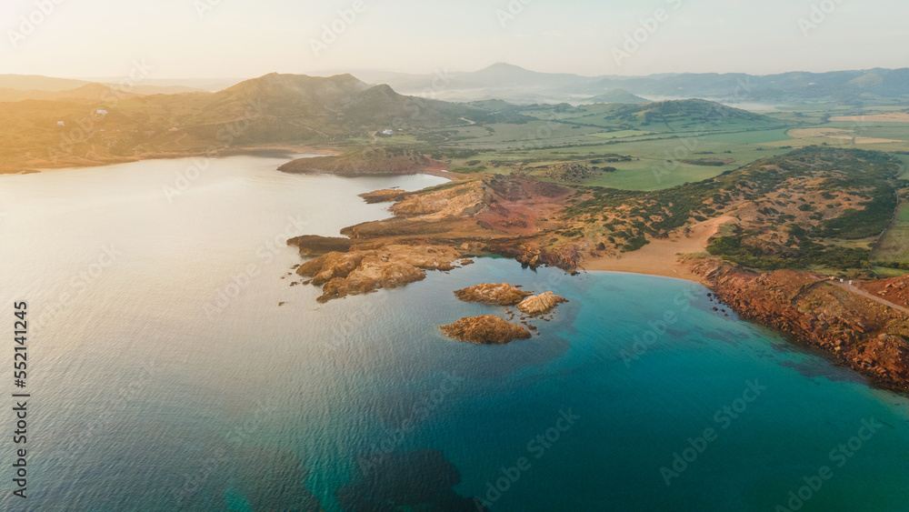 Fototapeta premium 4k drone aerial views of pristine beaches on the coast of Europe