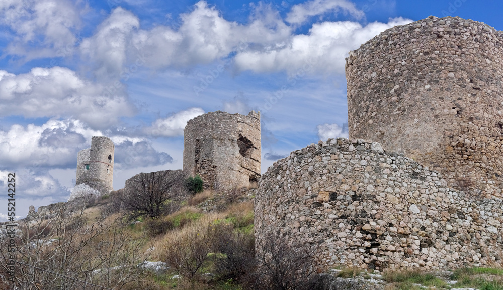 Ruins of ancient fortress wall