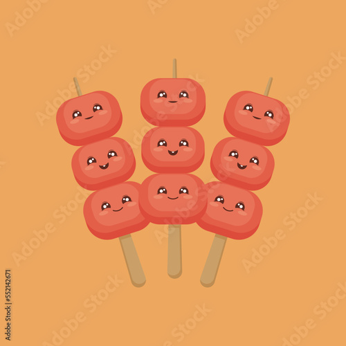 Satay Indonesia Food. Design with cute cartoon.